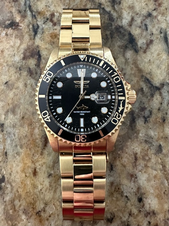 Invicta Other - Invicta Gold Tone Men's Dive Watch with Black Dial